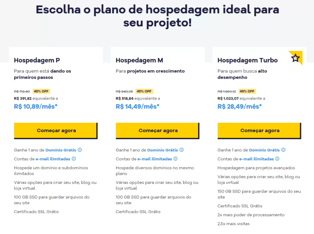preços atualizados Hostgator